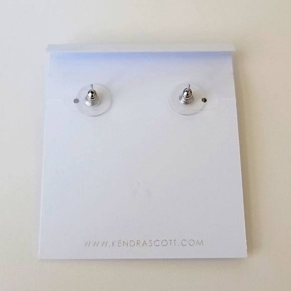 NWT KENDRA SCOTT ELAINA RHODIUM SILVER EARRINGS - Picture 3 of 3